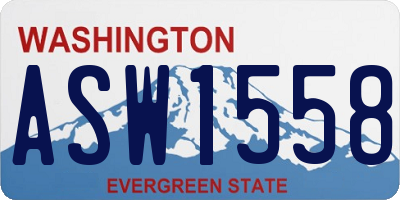 WA license plate ASW1558