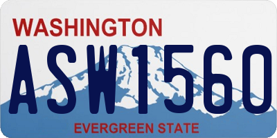 WA license plate ASW1560