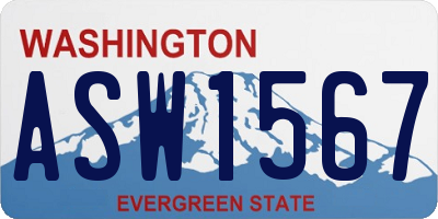 WA license plate ASW1567