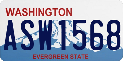 WA license plate ASW1568