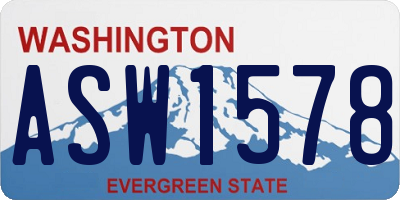 WA license plate ASW1578