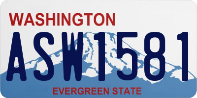 WA license plate ASW1581