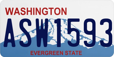 WA license plate ASW1593