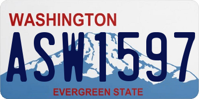WA license plate ASW1597
