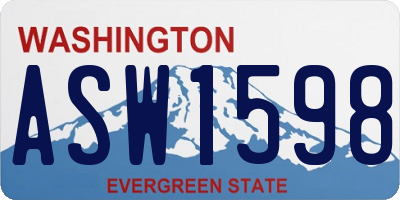 WA license plate ASW1598