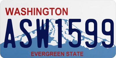 WA license plate ASW1599