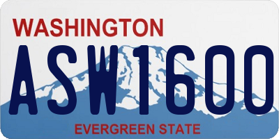 WA license plate ASW1600