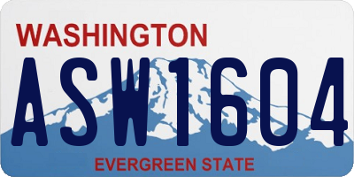 WA license plate ASW1604