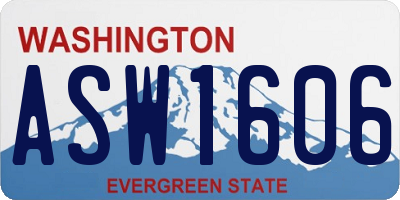 WA license plate ASW1606