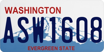 WA license plate ASW1608