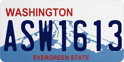 WA license plate ASW1613