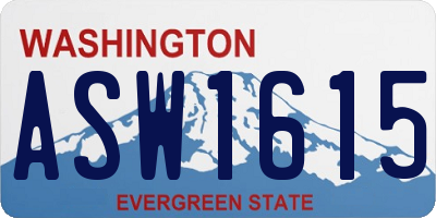 WA license plate ASW1615