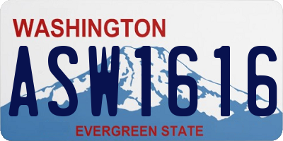 WA license plate ASW1616