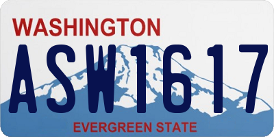 WA license plate ASW1617