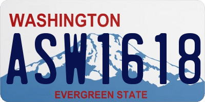 WA license plate ASW1618