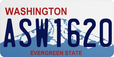 WA license plate ASW1620