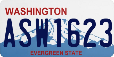 WA license plate ASW1623