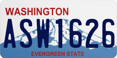 WA license plate ASW1626