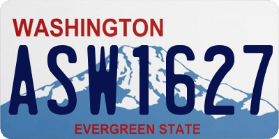 WA license plate ASW1627