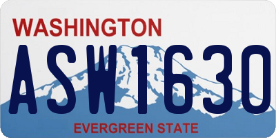 WA license plate ASW1630