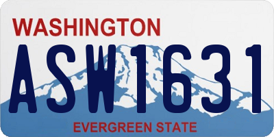WA license plate ASW1631