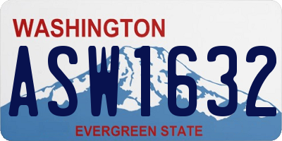 WA license plate ASW1632