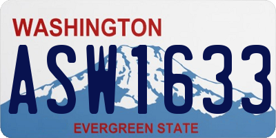 WA license plate ASW1633