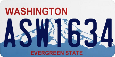 WA license plate ASW1634