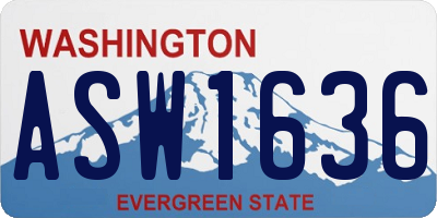 WA license plate ASW1636