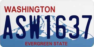 WA license plate ASW1637
