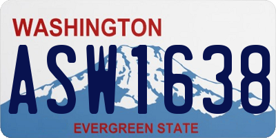 WA license plate ASW1638