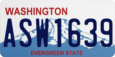 WA license plate ASW1639