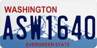 WA license plate ASW1640