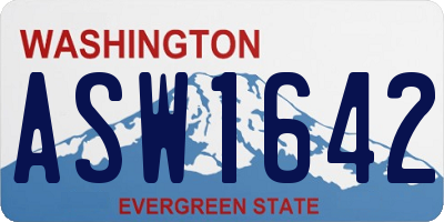 WA license plate ASW1642