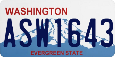 WA license plate ASW1643