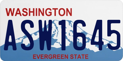 WA license plate ASW1645