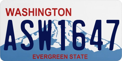 WA license plate ASW1647