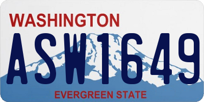 WA license plate ASW1649