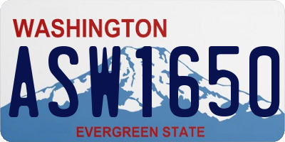 WA license plate ASW1650