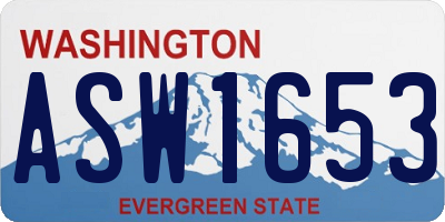 WA license plate ASW1653