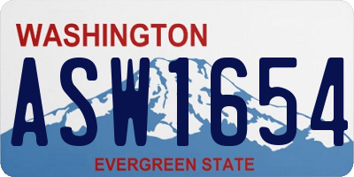 WA license plate ASW1654