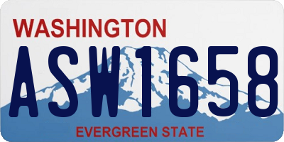WA license plate ASW1658