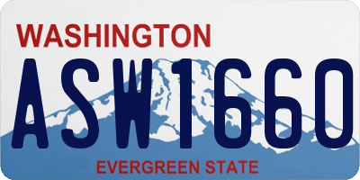 WA license plate ASW1660