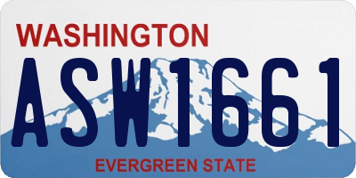 WA license plate ASW1661