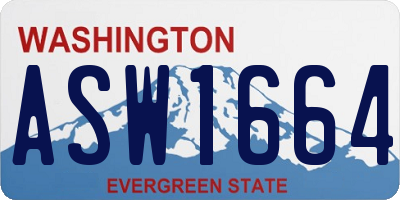 WA license plate ASW1664