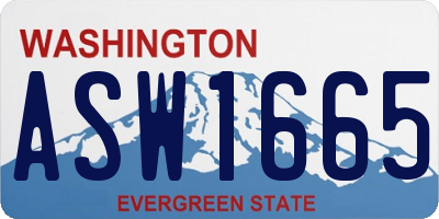 WA license plate ASW1665