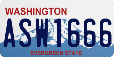 WA license plate ASW1666