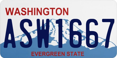 WA license plate ASW1667