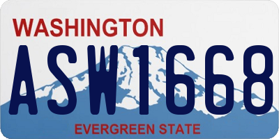 WA license plate ASW1668