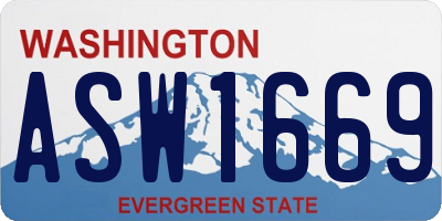 WA license plate ASW1669